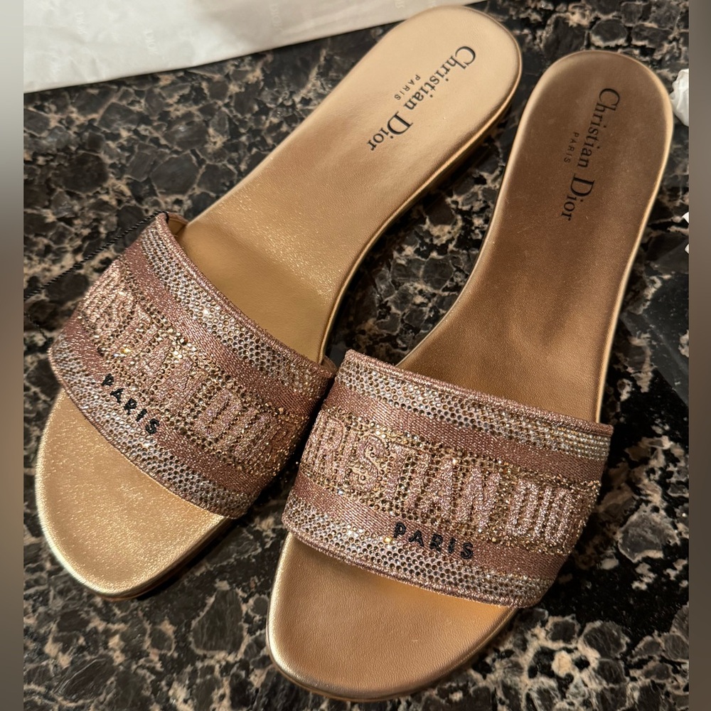 Dior Dway Slide Rose Gold Size 42